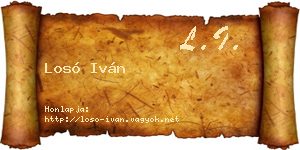 Losó Iván névjegykártya
